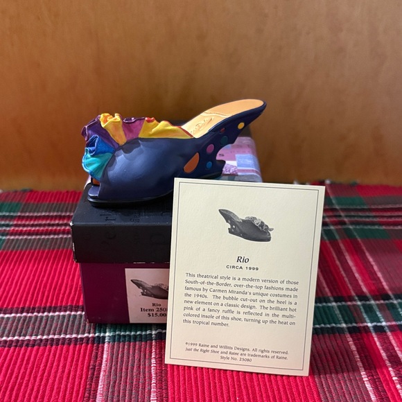 Just The Right Shoe Blue Floral Mules - Picture 2 of 5